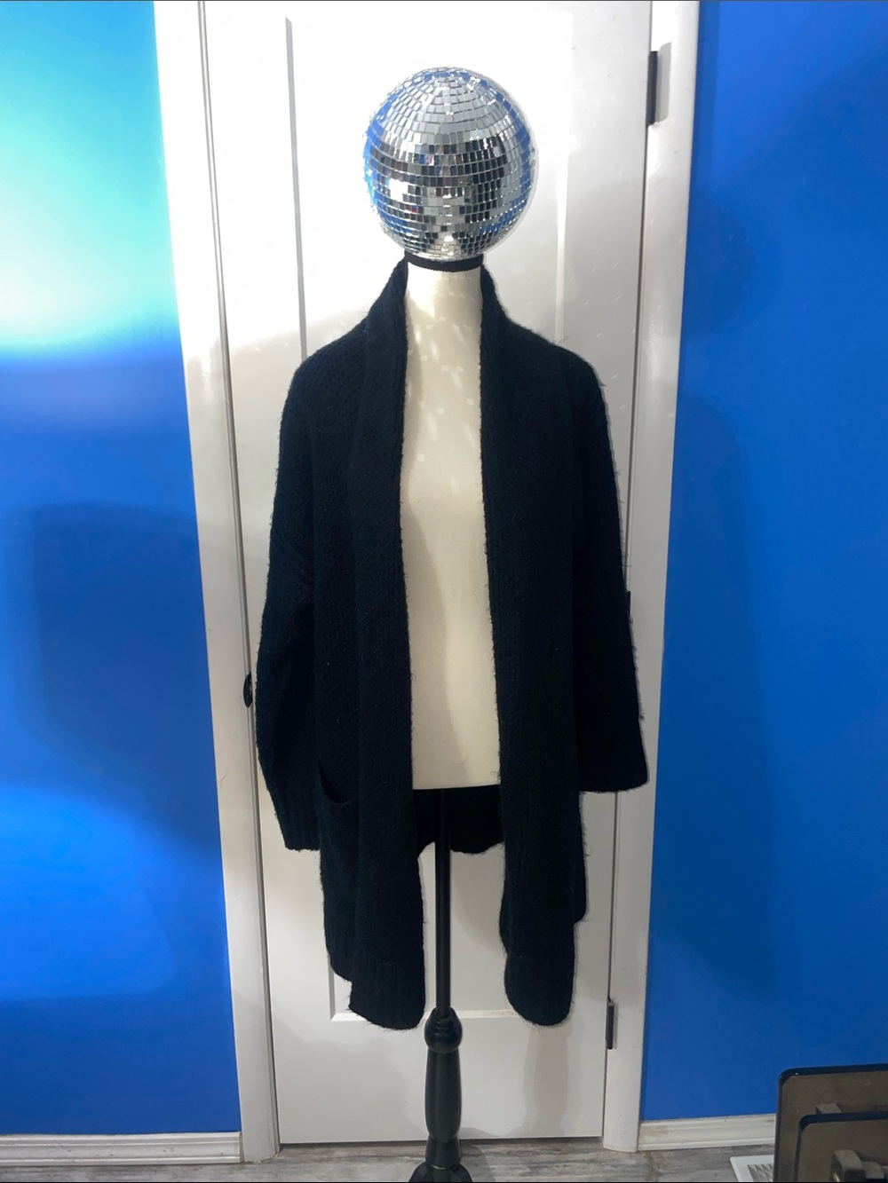 Abercrombie & Fitch Black Open-Front Cozy Cardigan